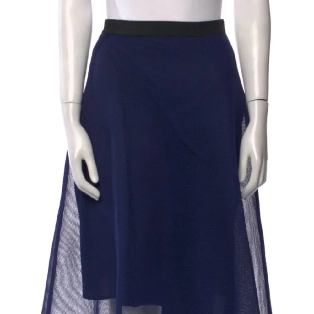 Sandro Blue Mesh Midi Skirt S/1 $300